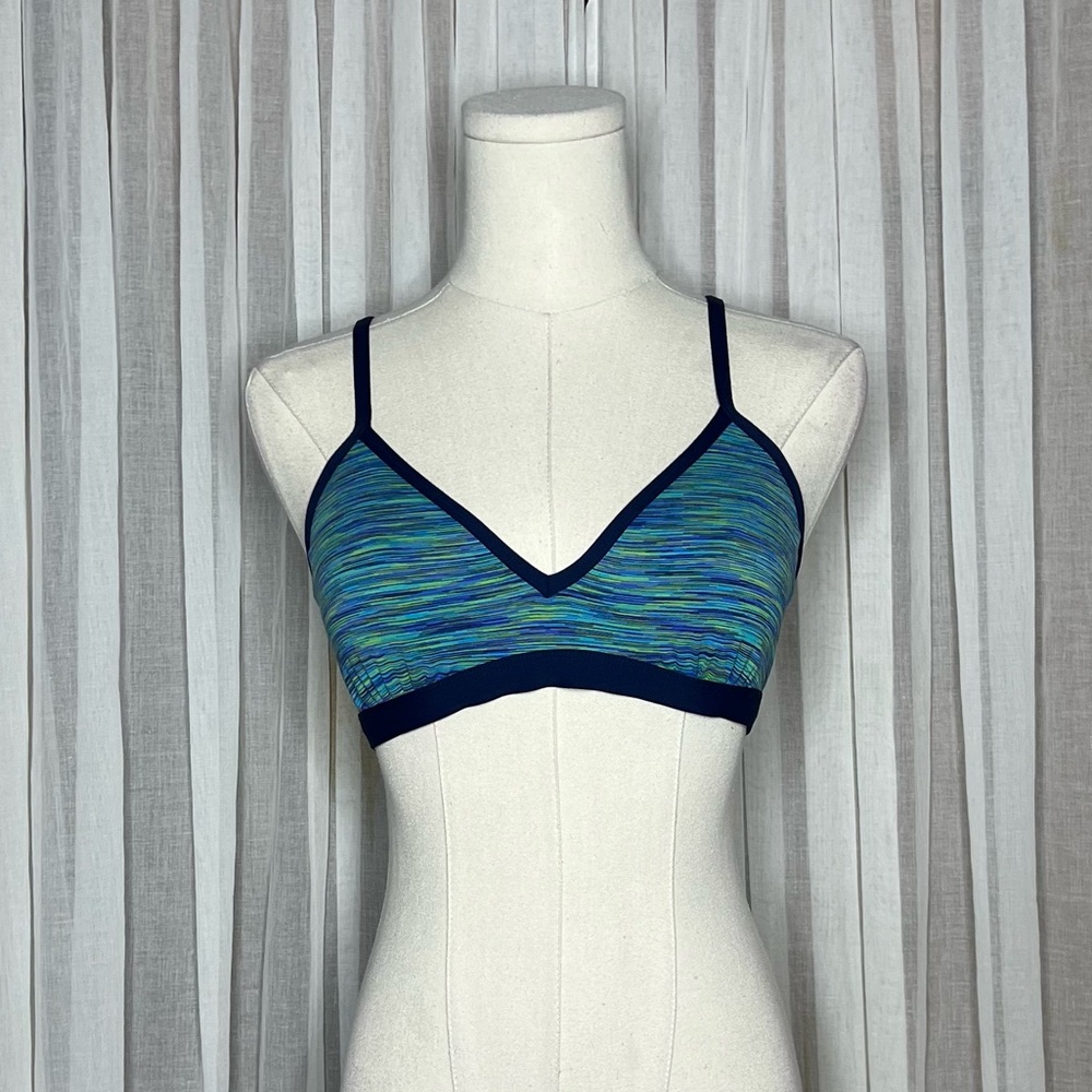 Athleta Blue & Green Paddle Out Bikini Top